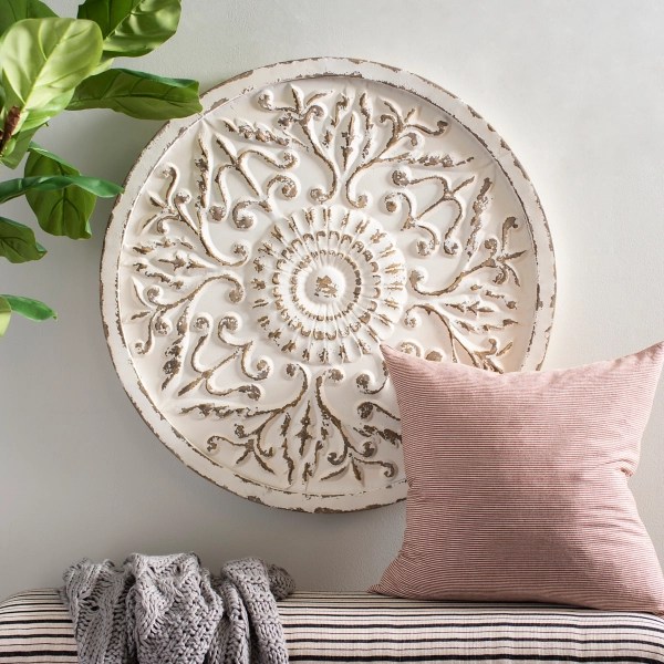 Metal Distressed Round Tile Plaque Kirklands Home