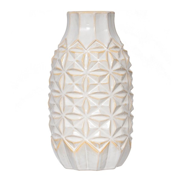 White Starburst Ceramic Vase Kirklands Home