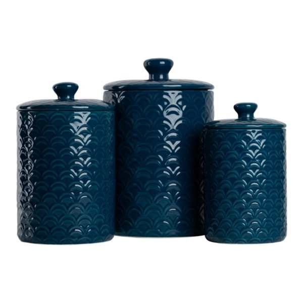 Navy Blue Atlantic Ceramic Canisters, Set of 3 Kirklands Home