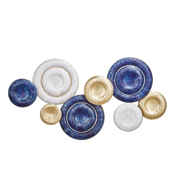 Blue and Gold Metal Abstract Circle Wall Plaque Kirklands Home