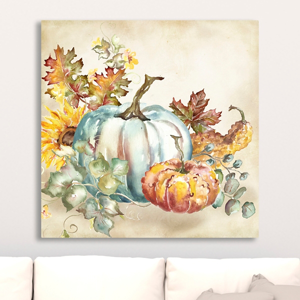 Watercolor Harvest Pumpkins Canvas Art Print Kirklands Home