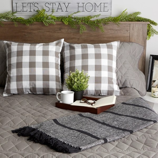 Gray and White Checkered Pillow Covers, Set of 2 Kirklands Home