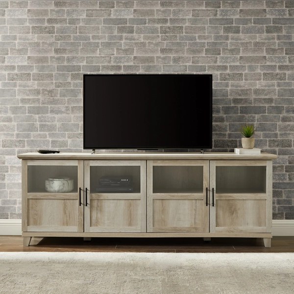 White Oak Tv Stand Glass Doors Glass Door Ideas