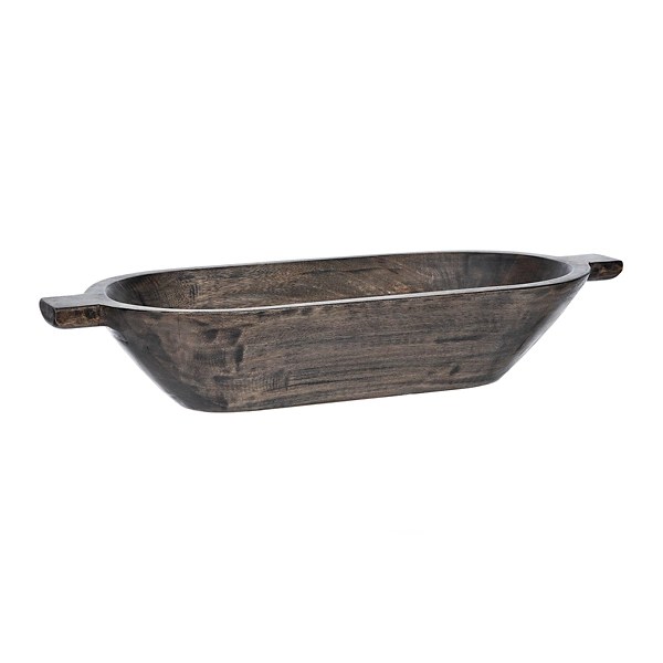 Dark Brown Mango Wood Bowl with Handles Kirklands Home