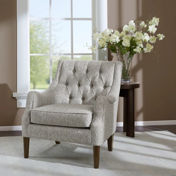 Gray Elle Button Tufted Accent Chair Kirklands Home