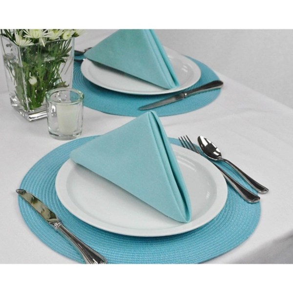 Aqua Solid Round Placemats, Set of 6 Kirklands Home