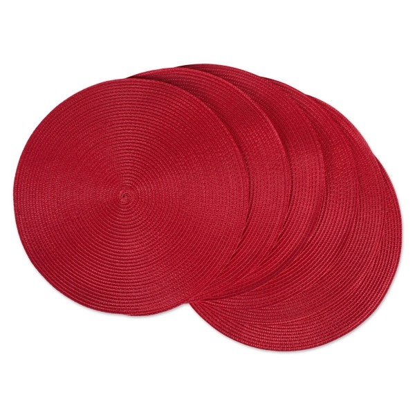 Tango Red Solid Round Placemats, Set of 6 Kirklands Home