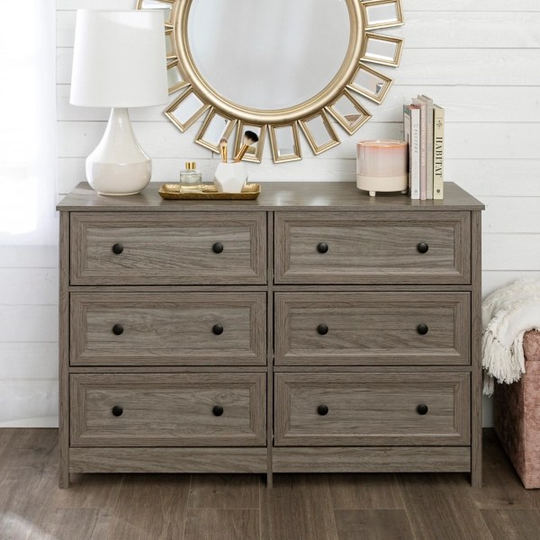Slate Gray Classic Groove 6Drawer Dresser Kirklands Home
