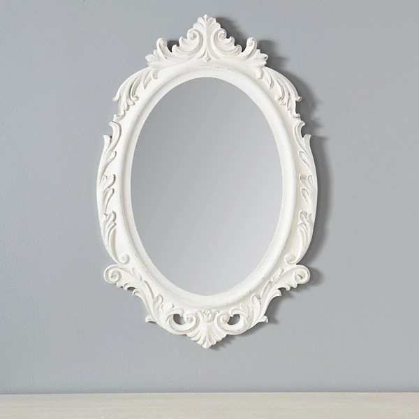 White Aurora Oval Ornate Mirror Kirklands Home