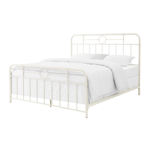 Old White Iron Bed Frame Queen Hanaposy