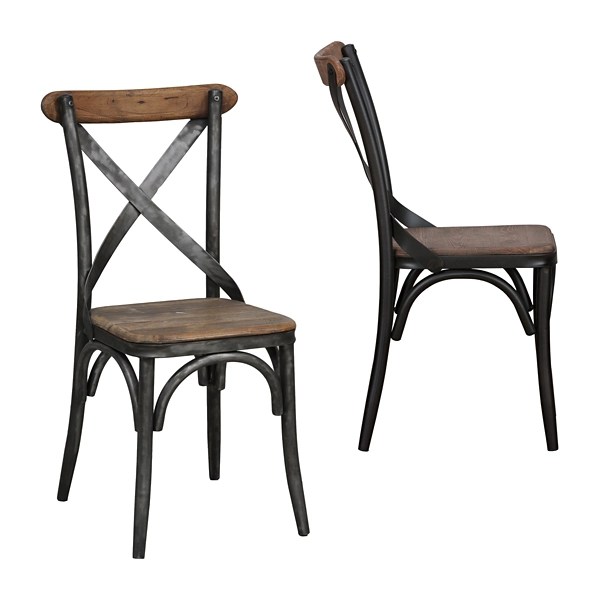 Wooden and Metal Cross Back Dining Chair Kirklands Home