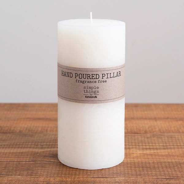 Wide Ivory Unscented Pillar Candle, 8 in. Kirklands Home