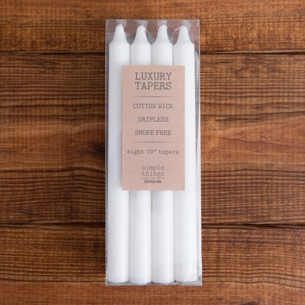 White Dripless Taper Candles, Set of 8 Kirklands Home