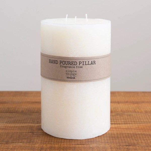 Large Ivory Unscented Pillar Candle, 9 in. Kirklands Home