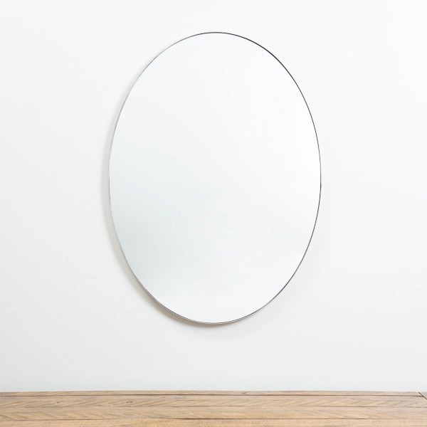 Silver Linear Oval Metal Wall Mirror Kirklands Home