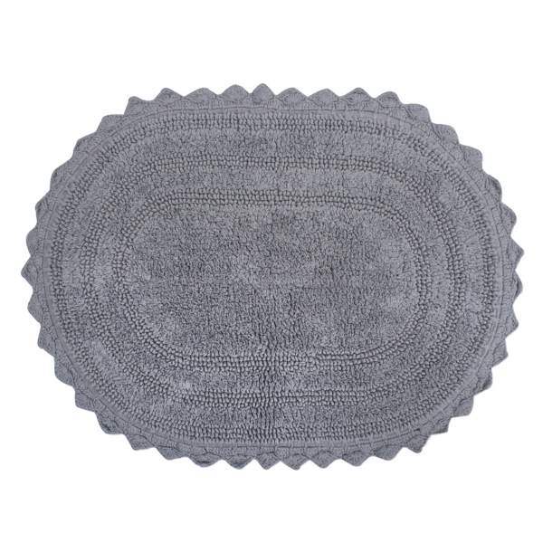 Gray Large Crochet Oval Bath Mat Kirklands Home
