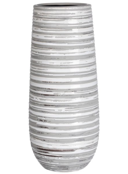 Gray Ceramic Striped Vase Kirklands Home