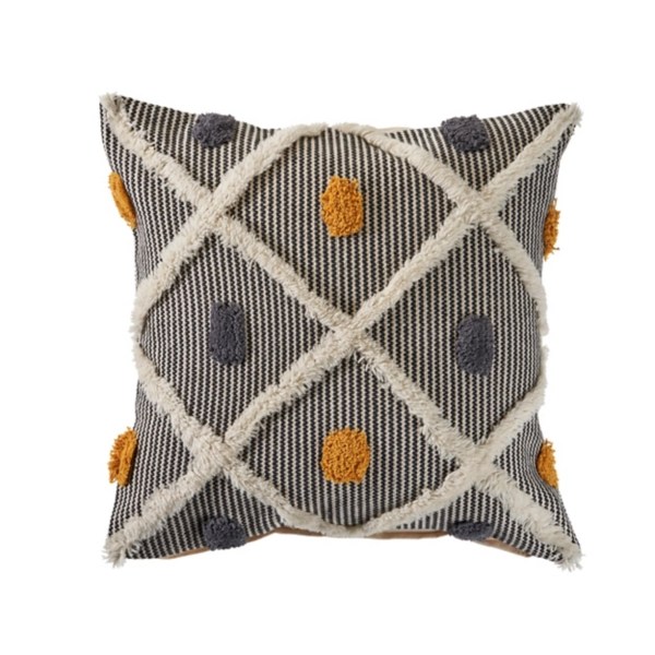 Gray and Orange Tufted Accent Pillow Kirklands Home