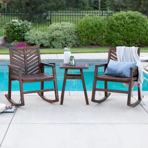 Brown Outdoor Rocking Chair and Table 3pc. Set Kirklands Home