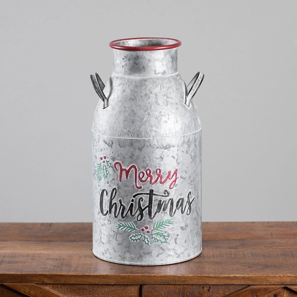 Merry Christmas Galvanized Milk Jug Kirklands Home
