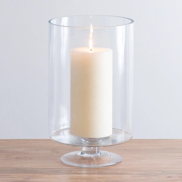 Narrow Clear Glass Short Stem Hurricane Kirklands Home