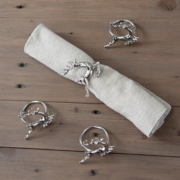 Silver Deer Napkin Rings, Set of 4 Kirklands Home