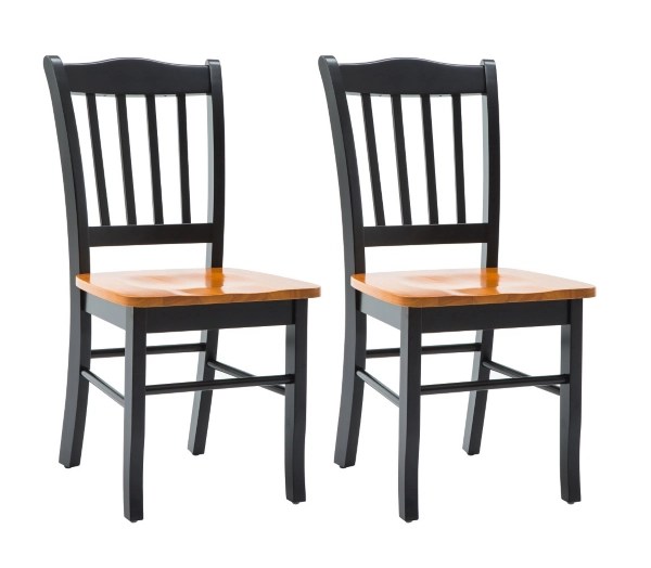 Black & Oak Wood Shaker Dining Chairs, Set of 2 Kirklands Home