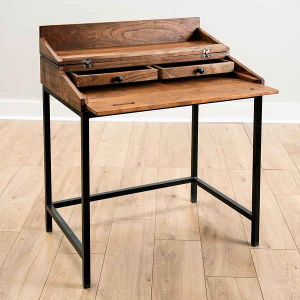 Aiden Acacia Wood Writing Desk Kirklands Home