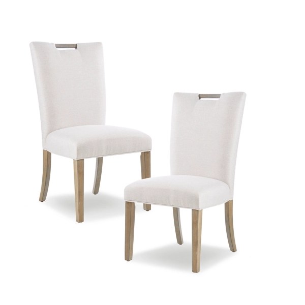 Cream Upholstered and Wood Dining Chairs, Set of 2 Kirklands Home