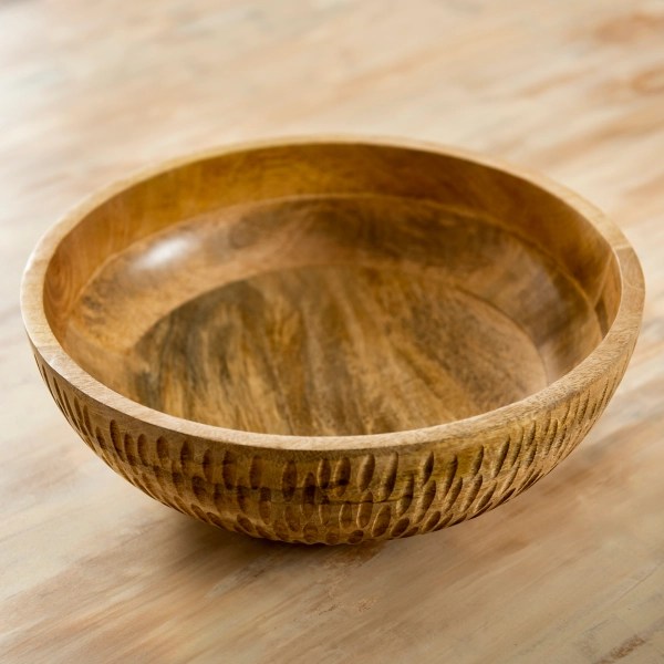 Wooden Carved Serving Bowl Kirklands Home