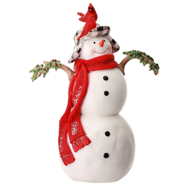 Snowman with Cardinals Statue Kirklands Home