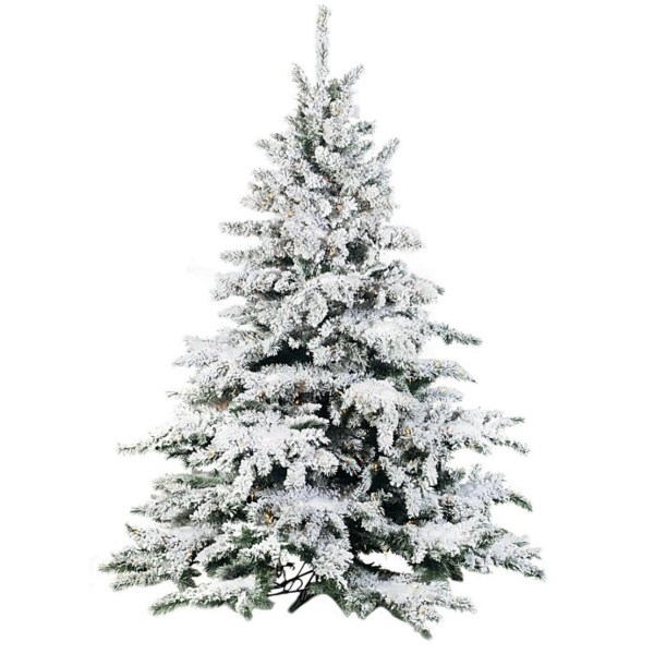 9 ft. Pre-Lit Flocked Pine Full Christmas Tree | Kirklands Home
