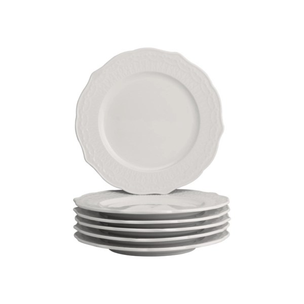 White Scalloped Edge Salad Plates, Set of 6 Kirklands Home