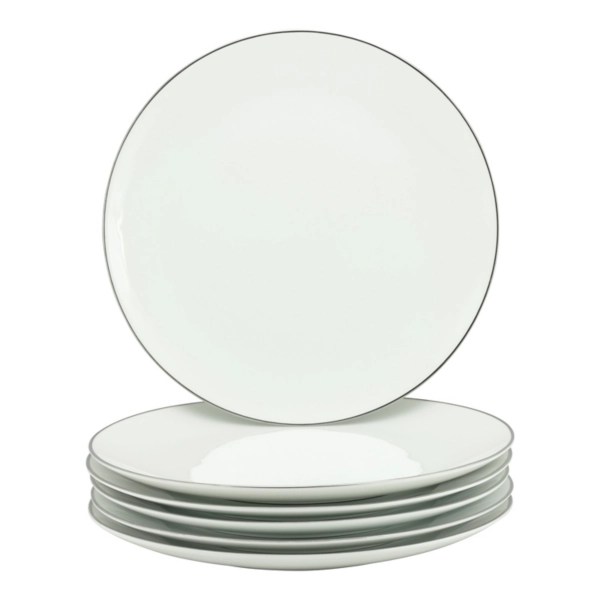 Silver Line Coupe Charger Plates, Set of 6 Kirklands Home