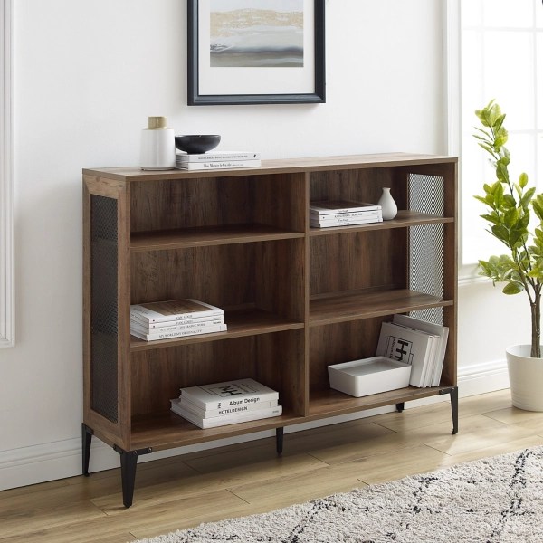 Rustic Oak Mesh Accent Bookcase Kirklands Home