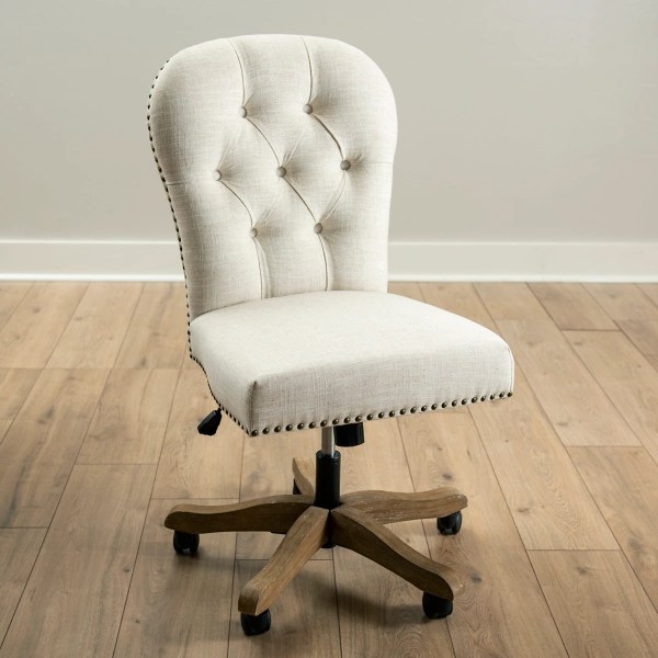 Cream Tufted with Nailhead Trim Office Chair Kirklands Home