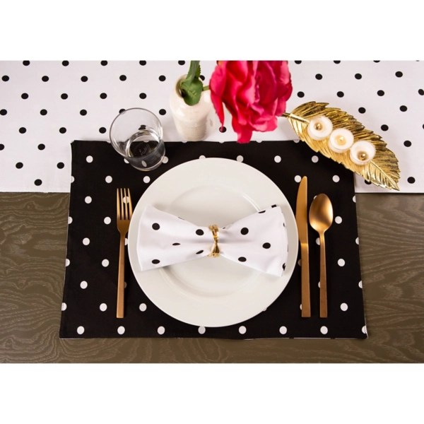 Black and White PolkaDot Placemats, Set of 4 Kirklands Home