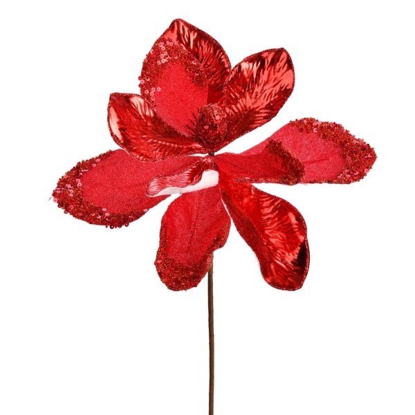 Red Glitter Magnolia Tree Stems, Set of 6 Kirklands Home