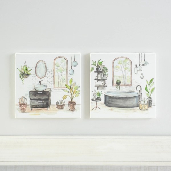 Modern Bath Canvas Art Prints, Set of 2 Kirklands Home