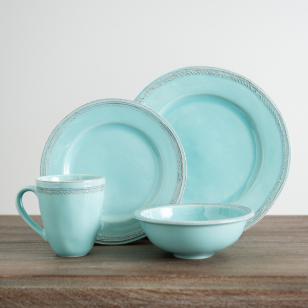Turquoise Rustic Rope 16Pc. Dinnerware Set Kirklands Home