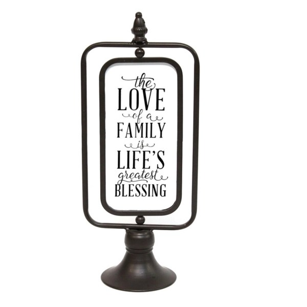 Love of a Family Black Metal Tabletop Sign Kirklands Home