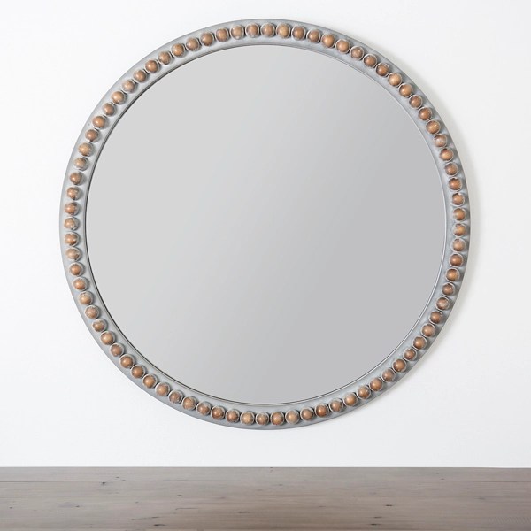 Gray Beaded Round Wall Mirror Kirklands Home
