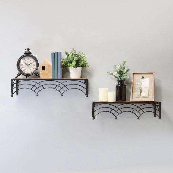 Black Floating Arched Shelves, Set of 2 Kirklands Home
