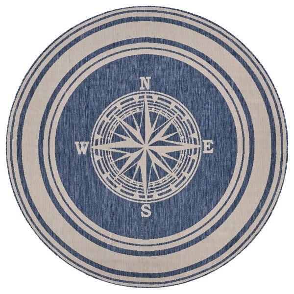 Nautical Navigation Round Outdoor Area Rug Kirklands Home