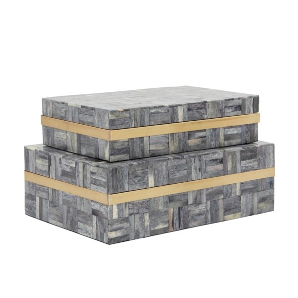 Gray Wood Jewelry Boxes, Set of 2 Kirklands Home