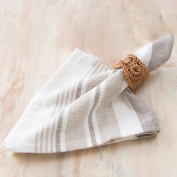 Light Rattan Napkin Ring with Button Kirklands Home