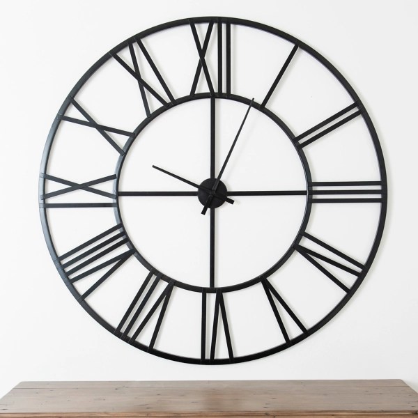 Home & Living Home Décor Clocks Big Round Iron Wall Clock Large Wall