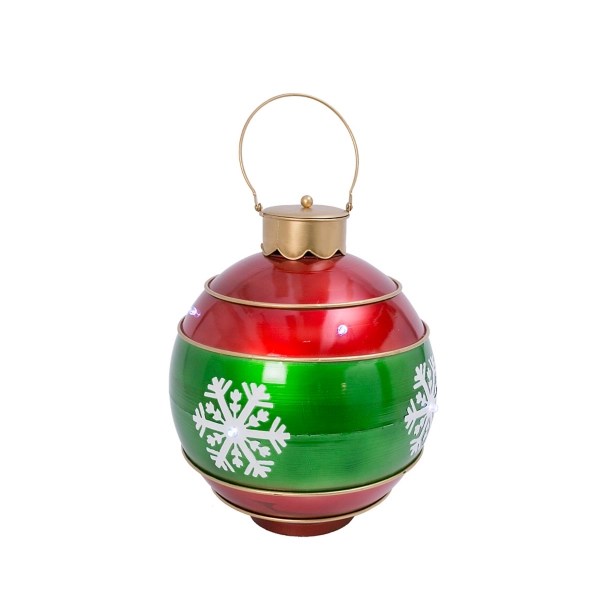 Jumbo Red and Green Snowflake Ornament Statue Kirklands Home