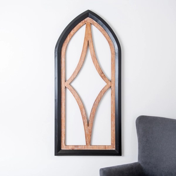 Black and Natural Cathedral Arch Wall Plaque Kirklands Home