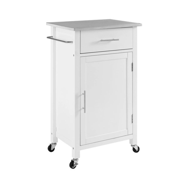 Sam White and Stainless Steel Top Kitchen Island Kirklands Home